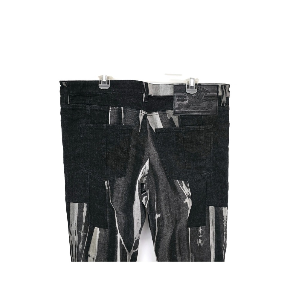 Diesel Mens D-KRAS 09B35 Slim Stretch Denim Jeans Black Grey Y2K Hip Hop Size 38